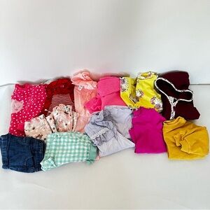 Bundle Lot of 12 Piece Size 6-12 Months Girls Clothing Tops Bottoms Pajama